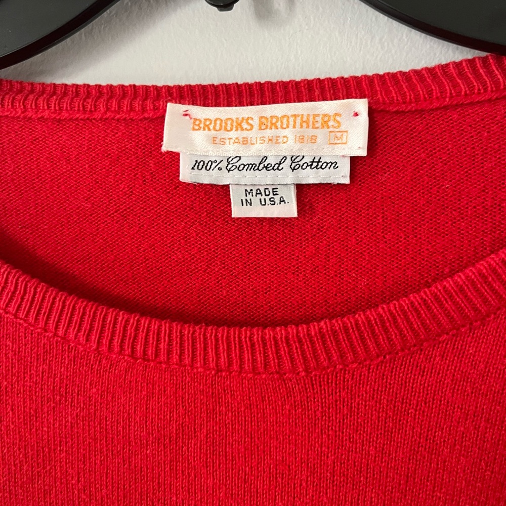 Brooks Brothers vintage 100% cotton red sweater size medium - Picture 4 of 4